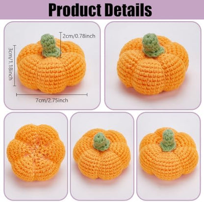 ACRNIGHEET Pumpkin Crochet Starter Kit Halloween Crochet Kit for Adults 6PCS DIY Crochet Kit for Beginners Crochet Knitting Supplies for Beginners with Step-by-Step Instruction and Video Tutorials - Image 3