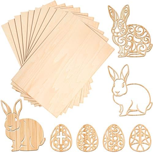 Blulu 10 Pack Basswood Sheets 8 x 4 x 1/16 Inch Thin Plywood Sheets by Blulu
