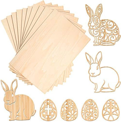 Blulu 10 Pack Basswood Sheets 8 x 4 x 1/16 Inch Thin Plywood Sheets by Blulu