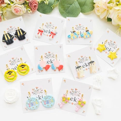 Graduation Polymer Clay Cutters & Stamps Set - 19pcs 0-9 Numbers, GARD/2026 Seals, Owl, Cap, Gown, Balloon for DIY Earring Jewelry, Soft Clay Crafts & Class Party Supplies - Image 4