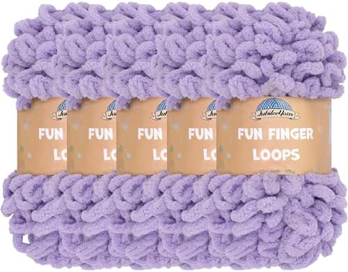 JubileeYarn Fun Finger Loops Yarn - Purple - 5 Skeins by BambooMN