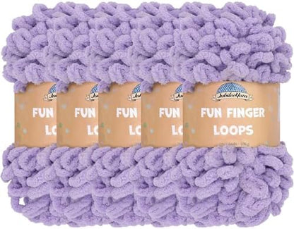 JubileeYarn Fun Finger Loops Yarn - Purple - 5 Skeins by BambooMN