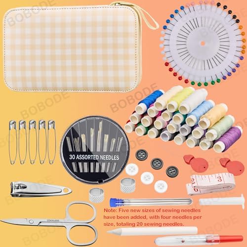 Travel Basic Sewing Kit with Checkered Pattern Sewing Set - Image 4