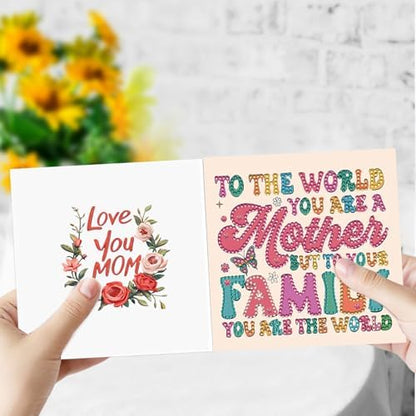 VODAPYC 6PCS Mother's Day Diamond Art Greeting Cards Kit - Image 3