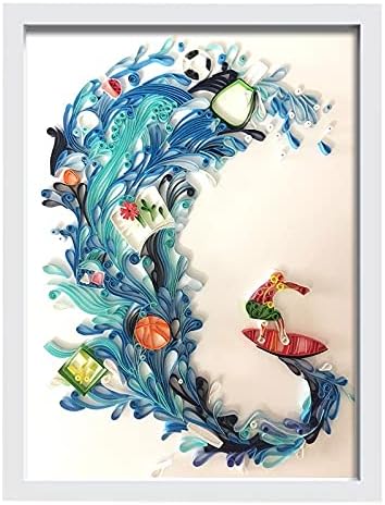 ODETOJOY Quilling Paper Gradient Quilling Strips 3mm Crafts Filigrana Paper 1/8inch Rainbow Color 120pcs Length 21inch (Blue) - Image 3