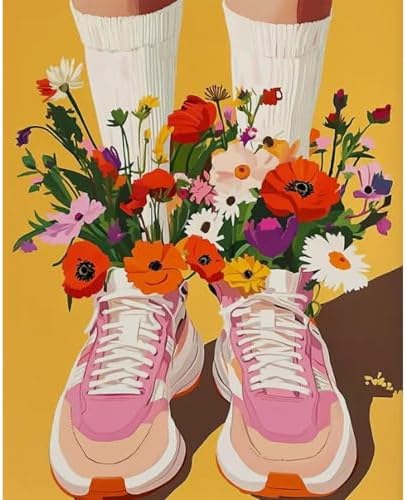 Paint by Numbers Kit for Adults, Sneakers DIY Painting Kit, 16x20 Inch by CytheronDIYKit