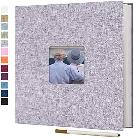 Vienrose Large Self Adhesive Photo Album with Window 11x10.6 60 Pages Grey by Vienrose