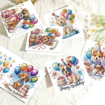 6PCS Diamond Art Painting Greeting Cards Kit, Birthday Themed DIY Card Making Set with Crystals and Envelopes, Creative Craft for Adults, Fun Party Activity and Personalized Gift - Image 4