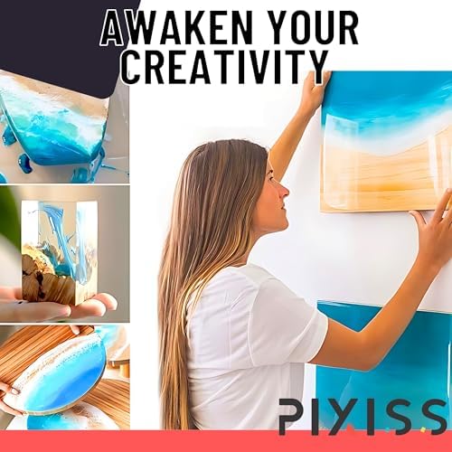 Epoxy Resin Mold Kit 1 Gallon – Pixiss Crystal Clear 1:1 Easy-Mix Epoxy Resin Kit with Art Supplies for Casting, Resin Art & Molds - Image 7