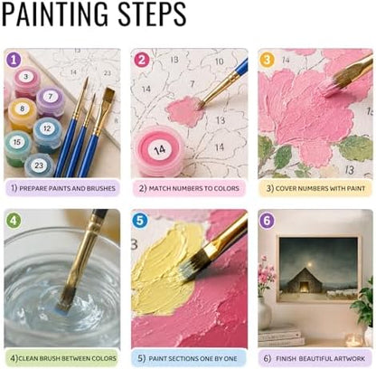 bitCNY Paint by Numbers for Adults, Nativity Scene DIY Acrylic Painting Kit on Canvas, Baby Jesus Manger with Sheep and Moonlight Artwork, Easy Paint by Number Wall Decor, 16x20 Inch - Image 3