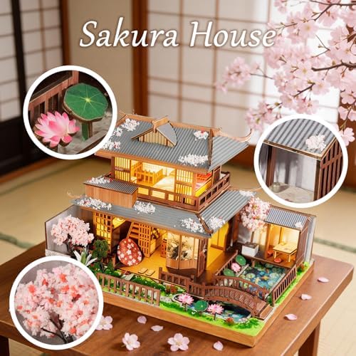 DIY Tiny House Building Kit for Adult Mini Japanese Cherry Blossom Miniature House Kit 3D Puzzles Tiny Home for Adults Unique Doll House Kit Gifts - Image 5