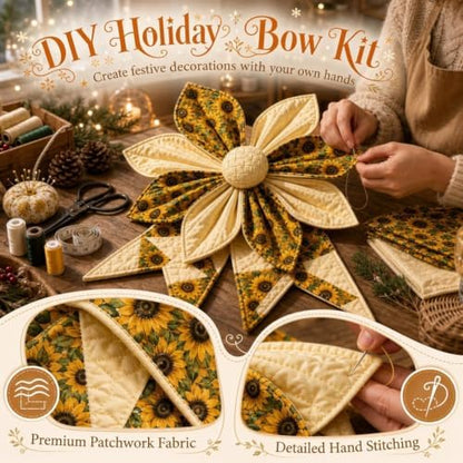 DIY Large Patchwork Bow Sewing Kit，#C - Image 2