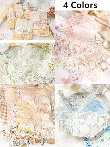 JOYCHOIC Vintage Junk Journal Supplies Kit, 4 Packs Floral Journaling and Scrapbooking for Adults, Aesthetic Scrapbook Materials, Bullet Journals for Beginner Women - Image 2