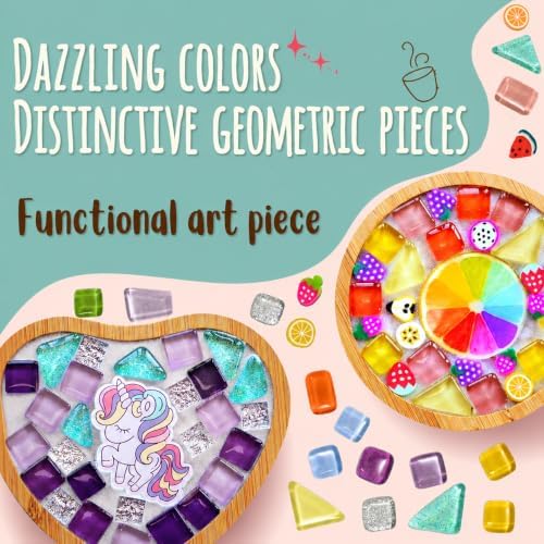 Glittery Garden Mosaic Craft Kit to Decorate Coaster with Glass Tiles - Image 3