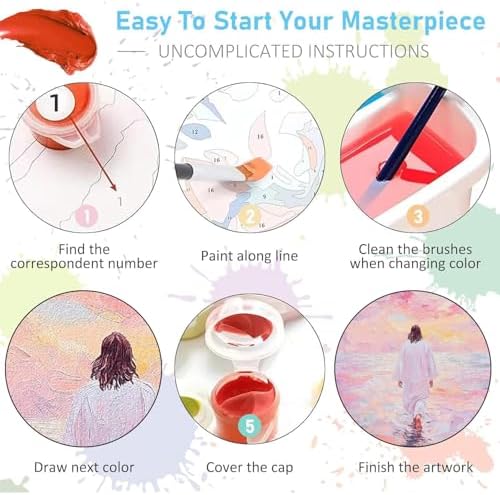 3 Pack Jesus Paint by Numbers Kit for Adults, Color By Numbers for Adults - Image 6
