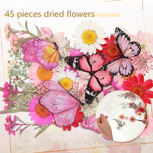 Taobary 91 Pcs DIY Dried Flowers Bookmarks Transparent, Fresh Color - Image 5