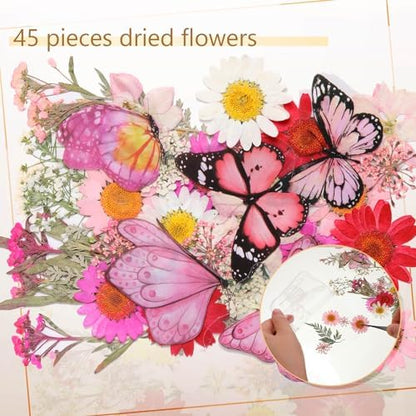 Taobary 91 Pcs DIY Dried Flowers Bookmarks Transparent, Fresh Color - Image 5