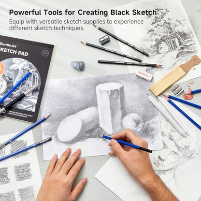 Shuttle Art Professional Drawing Kit, 123 Pieces of Drawing Pencils Set Includes Colouring Pencils, Watercolor, Charcoal, Graphite and Sketch, Ideal for Adults Children Artists - Image 6