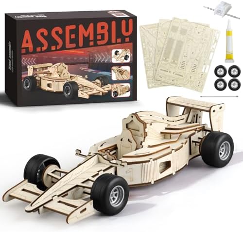 3D Wooden Puzzles for Adults, Formula 1 Racing Car Kit 66pcs by Unknown