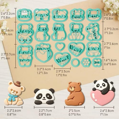 ORIGACH 19 Pcs Bear & Panda Polymer Clay Cutters Set - Image 3