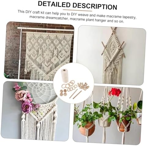 SOLUSTRE DIY Macrame Tapestry Craft Kit Macrame Cords Beads Rings for Adults Beginners Wall Hanging Projects Handmade Craft Supplies - Image 4