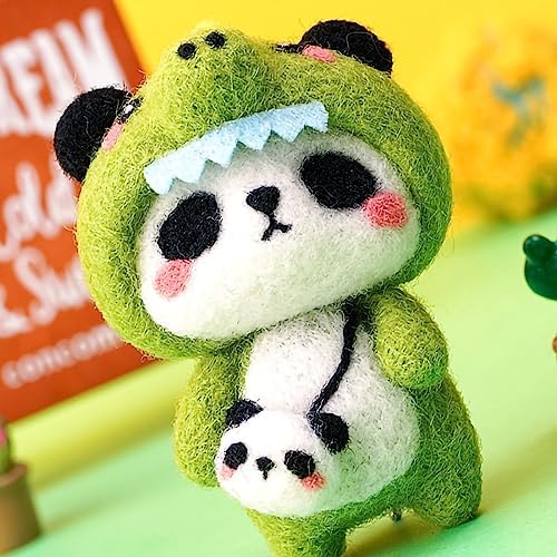 GOTOTOP Needle Felting Kit, Wool Felt Panda Pendant DIY Craft Set, Beginner Friendly Handmade Project, Compact 100 G Materials Kit for Kids Teens Adults Home Craft Time (#2) - Image 3