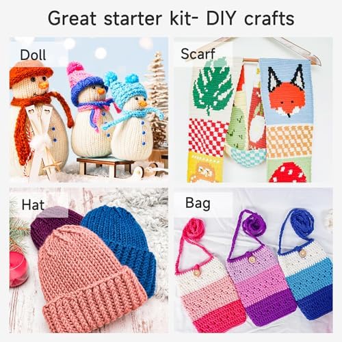 INSCRAFT Crochet Kit for Beginners Adults, 18 Large Acrylic Yarn Skeins 1800 Yards Yarn, 105 PCS Crochet Kit with Hooks Yarn Set,Includes Canvas Tote Bag, Ideal Starter Pack for Professionals - Image 5