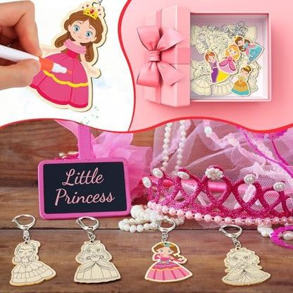 RattanView 24 Pcs Princess Craft Keychains DIY Keychain, 12 Styles - Image 5