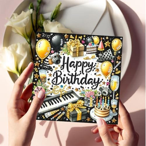 6PCS DIY Birthday Diamond Painting Greeting Cards with Envelopes - Image 7