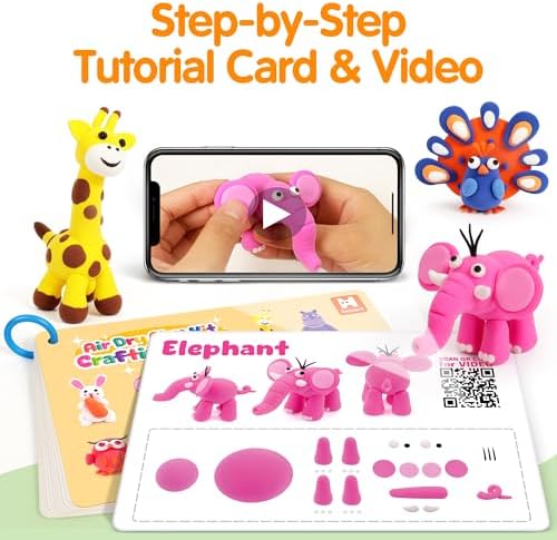 Helsort Air Dry Clay Kit for Kids, 12 Animals Modeling Clay Set, Kids Craft - Image 3