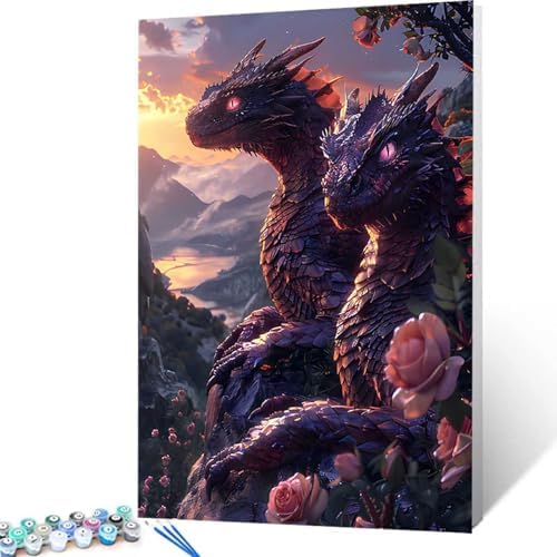 Paint by Numbers Kit for Adults Beginner, Animal Paint by Numbers Dragon, DIY Easy Acrylic Watercolor Oil Painting Kit with Brushes, Arts and Crafts for Adult for Home Wall Decor, Gifts 28x38 in 8-36 - Image 4