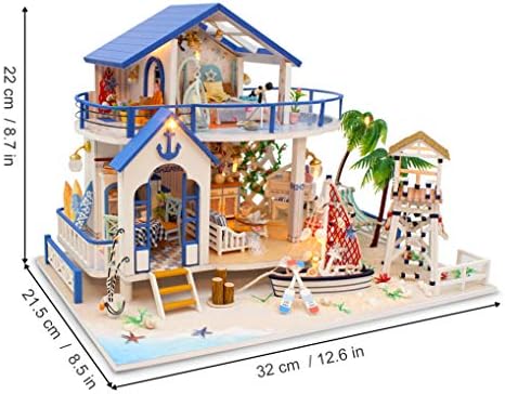 GuDoQi DIY Miniature Dollhouse Kit, Miniature House Kit 1:24 Scale,Tiny House kit with Music and Furniture Kit, Great Gift for Birthday Christmas, Blue Sea Legend - Image 2