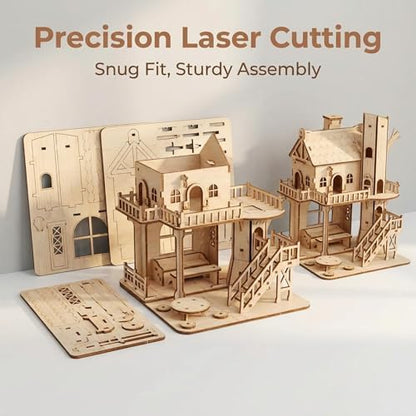 DIY 3D Wooden Puzzle House Kit, Wood Architectural Puzzle, Realistic House Building Model, Creative Home Decor, Ideal Gifts for Adults, Birthdays, Christmas & Special Occasions - Image 5