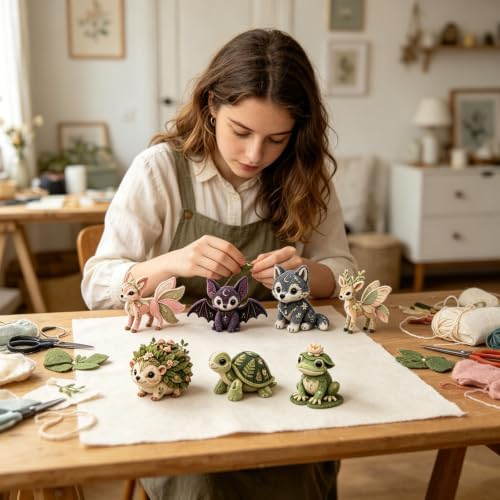 Forest DIY Patchwork Kit, DIY Fabric Animal Craft Kit, Forest Guardians Sewing Kit with Fabric & Accessories, Doll Making Set, Handmade Decor Ornament Gift for Craft Lovers (Turtle) - Image 5