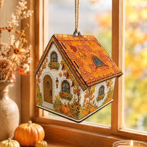 FRANDEK DIY Wooden House Diamond Art Kit for Adults (Autumn Harvest) - Image 5