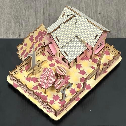 Log Cabin 3D Wooden House Puzzle,DIY Mini Building Model Kit，007 - Image 7
