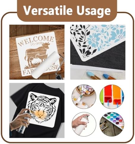 9Pcs Flame Craft Stencil for Painting on Wood Burning Plastic Reusable Flame Art Stencils Templates for Painting on Wall Floor Wood Fabric Furniture Glass - Image 3