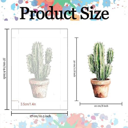 6 Pack Plant Paint by Numbers Kit for Adults Beginners 8x12 Inch, Potted Green Plant Paint by Number Kits on Canvas Without Frame, Easy DIY Acrylic Painting by Numbers for Home Wall Decor Gift - Image 3