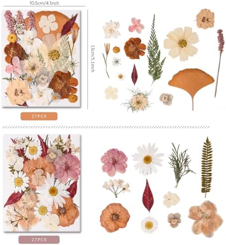 110 PCS Vintage-Colored Pressed Flowers, Colorful-d - Image 3