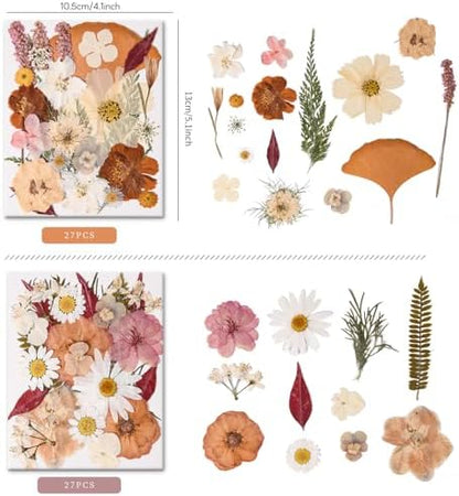 110 PCS Vintage-Colored Pressed Flowers, Colorful-d - Image 3