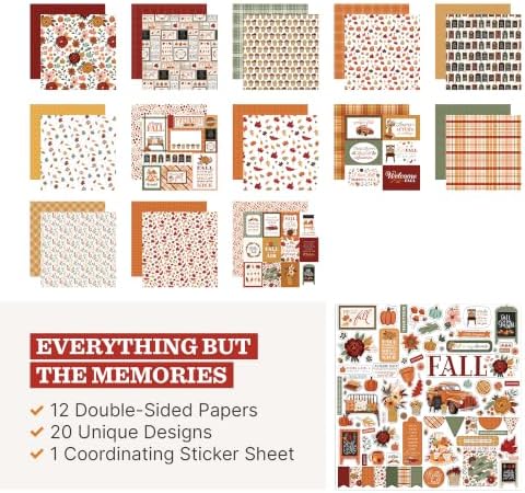 Echo Park Fall Collection Kit, Scrapbook Paper & Sticker Set - Image 2