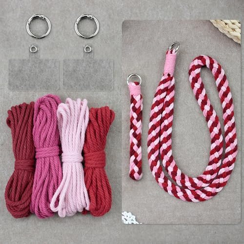 BUFANTL Macrame Kit for Beginners, Heart Decor Set - 2 Wall Hangings, 1 Keychain & 2 Napkin Rings for Romantic Gifts by Unknown