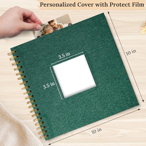 10"x10" Scrapbook Photo Album Linen Cover 40 Sheets 80 Pages White Paper - Image 2