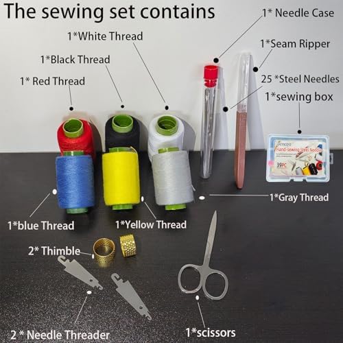 39Pcs Sewing kit for Adults：Stainless Steel Big Eye Needles - Image 2