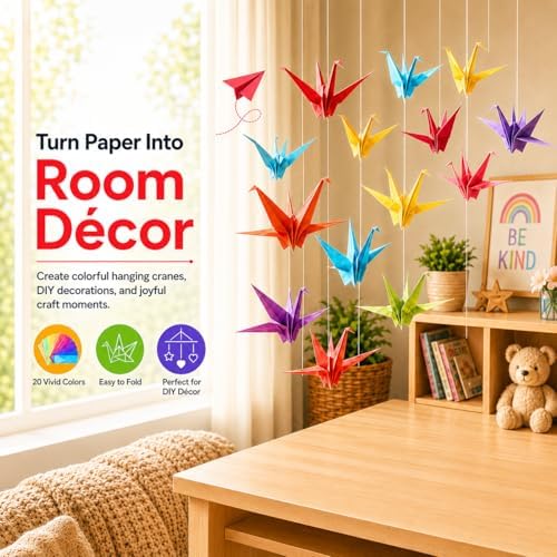 Origami Paper 1000 Sheets 6x6 Inch Colored Craft Paper Double Sided - Image 5