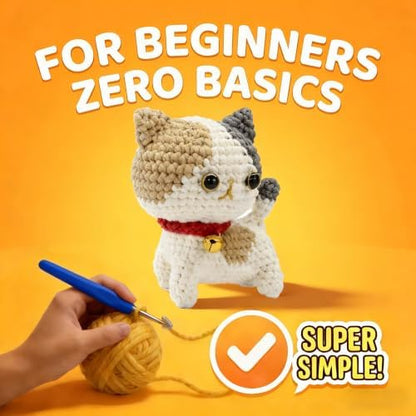 KinomiYa Cat Crochet Kit with Video Tutorials for Beginners Adults Kids - Image 5