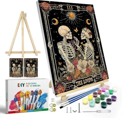 WUDWL Paint by Numbers Kit for Adults Framed Canvas, with Wooden Easel - Image 2