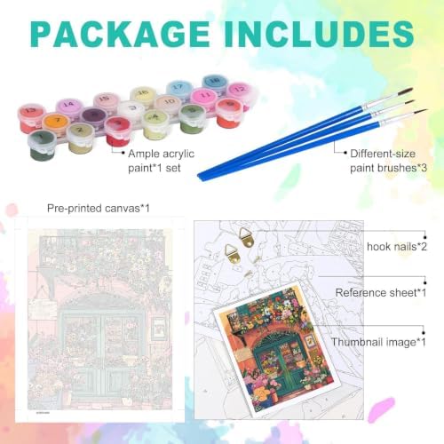 Flower Paint by Numbers Kit for Adults, DIY Oil Painting Canvas 16x20inch - Image 6