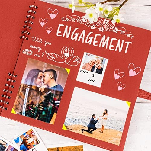 Bstorify Square Scrapbook Photo Albums 80 Pages (11 x 11 Inch) Red - Image 6