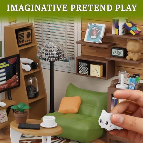 DIY Miniature Living Room Dollhouse Kit with LED, Suitable for Display Mini Figures, Make It Miniature, Mini Dollhouse Kit for Adults, Teens, and Beginners to Build, Gift for Friends and Hobbies - Image 3